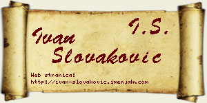 Ivan Slovaković vizit kartica